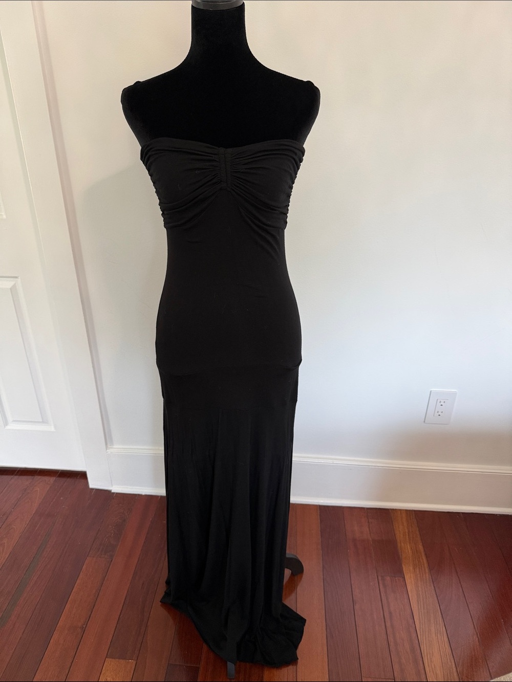 Karina Grimaldi Strapless Black Maxi Gown